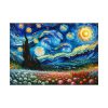 92408-665.jpg Swirling Night Sky Above Vibrant Field of Flowers Poster