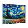 92408-667.jpg Swirling Night Sky Above Vibrant Field of Flowers Poster