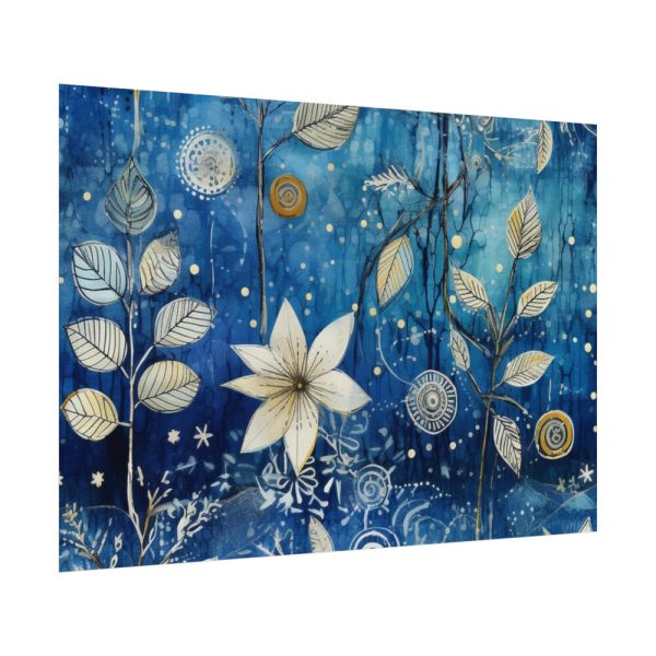 Blue Floral Seamless Pattern Poster