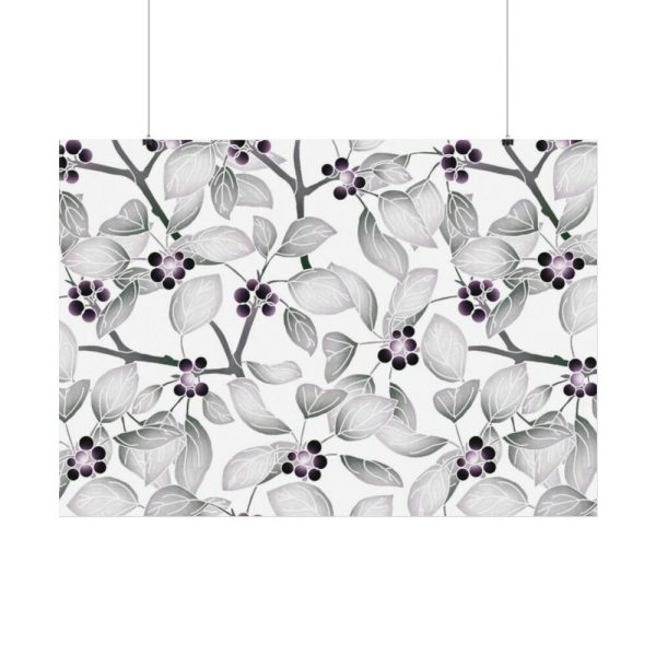 92408-76.jpg Grey Floral Pattern Poster
