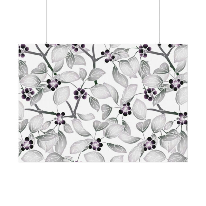 Grey Floral Pattern Poster - Image 2