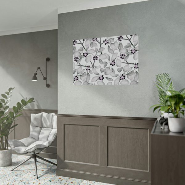 92408-79.jpg Grey Floral Pattern Poster