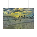 Convey of Birds are Flying Duing Sunset Poster - Image 2