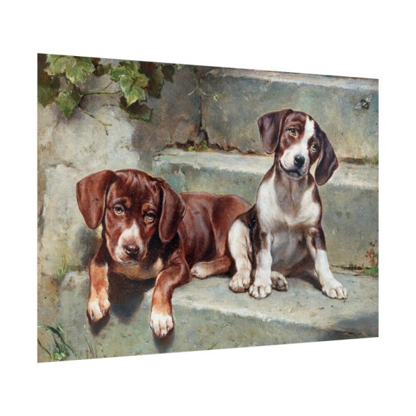 92409-227.jpg Dogs Puppies Vintage Old Poster