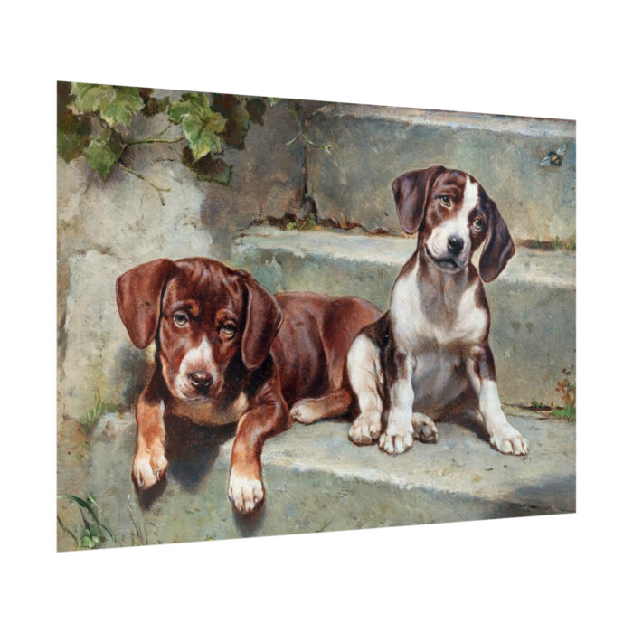 Dogs Puppies Vintage Old Poster - Image 8