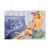 92409-246.jpg Pin-up Girl On Bed Poster