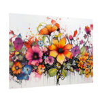 Colorful Watercolor Flowers on White Background Poster - Image 8