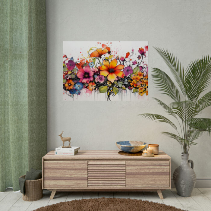 Colorful Watercolor Flowers on White Background Poster - Image 9