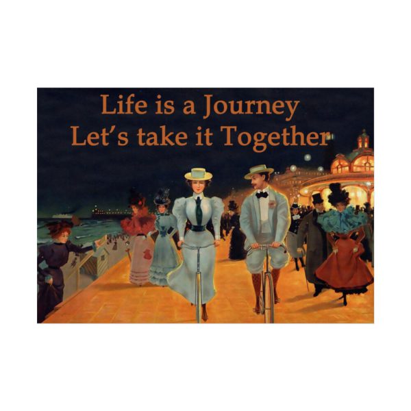 92409-265.jpg Vintage Cycling Couple Poster