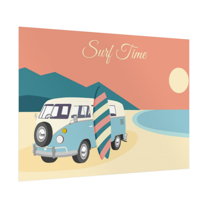 Camper Van, Surfboard, Beach Poster - Image 8