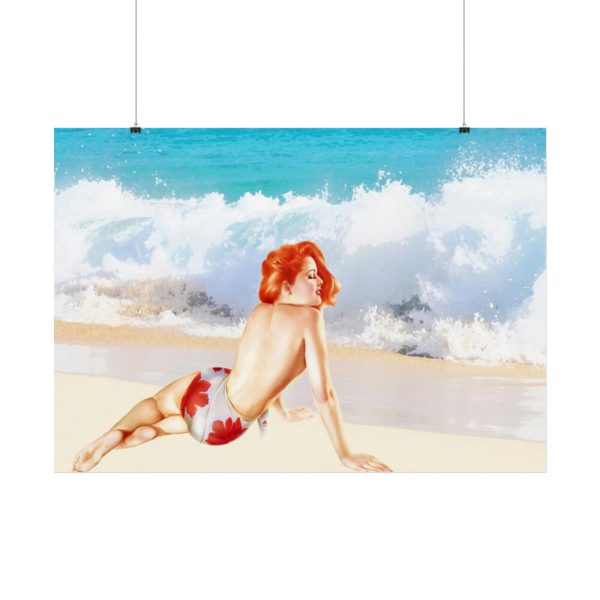 Pin-up Girl Beach Beauty Poster