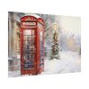 Red Christmas Phone Booth Poster