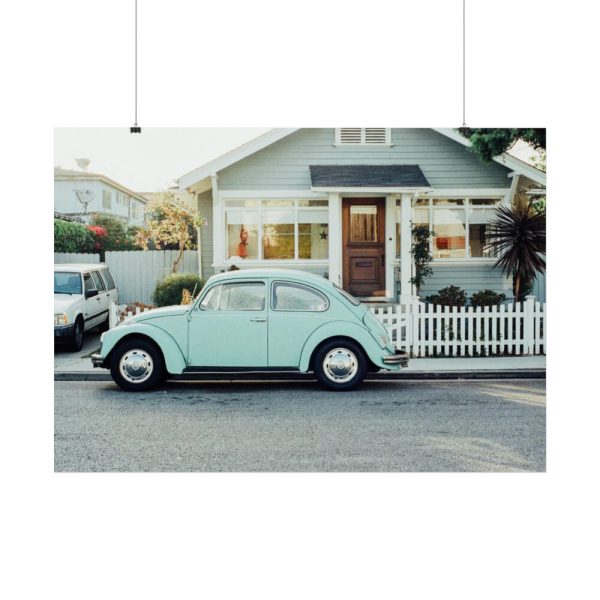 Vintage Car and House Poster