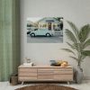 Vintage Car and House Poster
