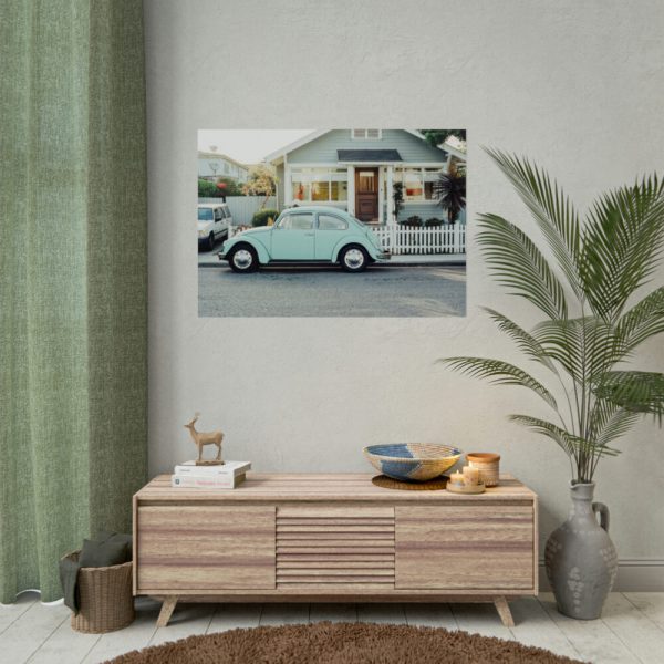 Vintage Car and House Poster