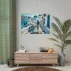 Woman With Blue Hair in Greece Poster