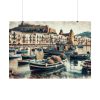 Fishing Boats at Cefalu Harbor, Italy Poster