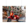 Red Vespa in Italy II Poster