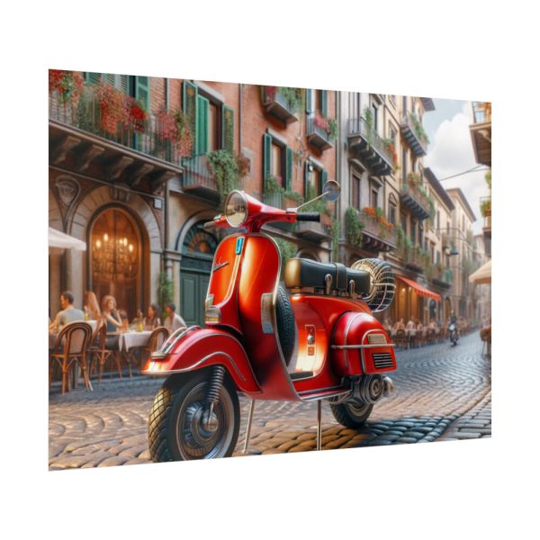 Red Vespa in Italy II Poster