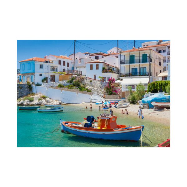Greek Coastal Town Poster