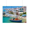 Greek Coastal Town Poster