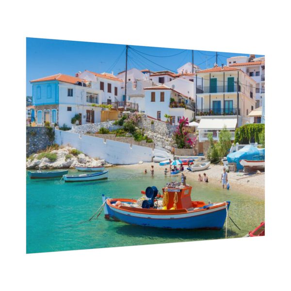 Greek Coastal Town Poster