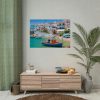 Greek Coastal Town Poster