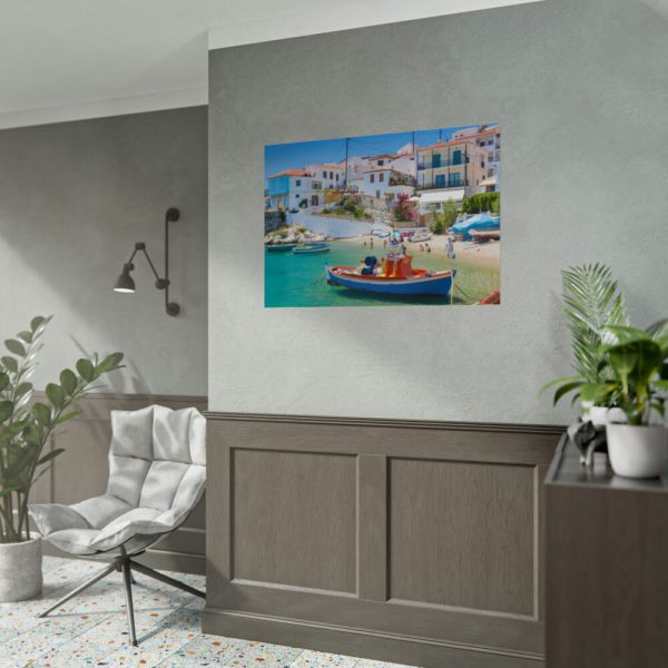 Greek Coastal Town Poster