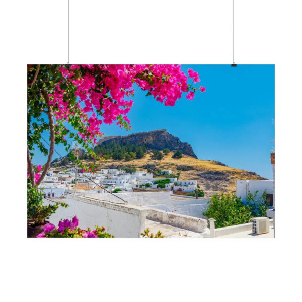 Lindos And Flowers Poster