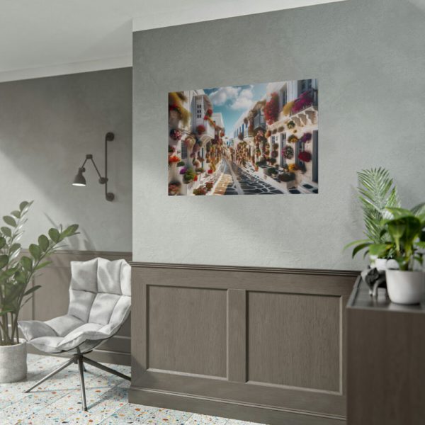 92409-624.jpg Greek Street With Flowers Poster