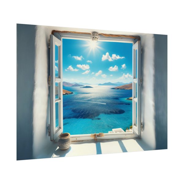 View of the Sea From the Window in Greece Poster