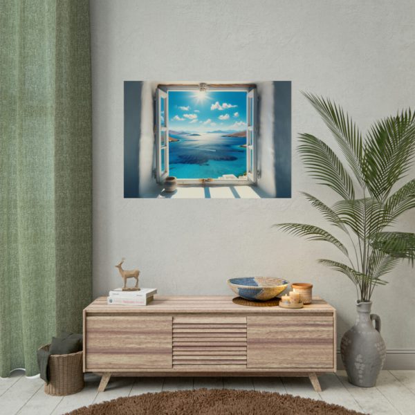 View of the Sea From the Window in Greece Poster