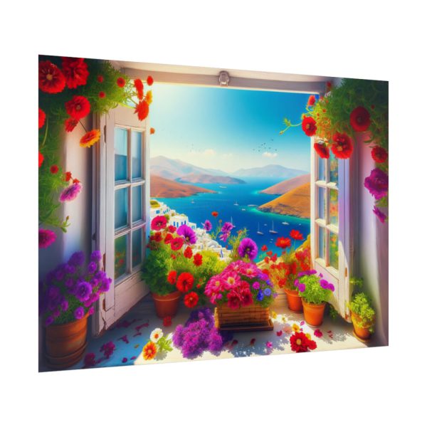 92409-647.jpg Window View in Greece Poster