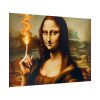 92409-657.jpg Mona Lisa Raising Index Finger With Fire Poster