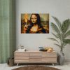 92409-658.jpg Mona Lisa Raising Index Finger With Fire Poster