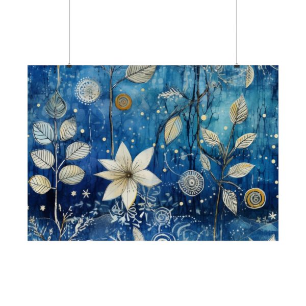 Blue Floral Seamless Pattern Poster