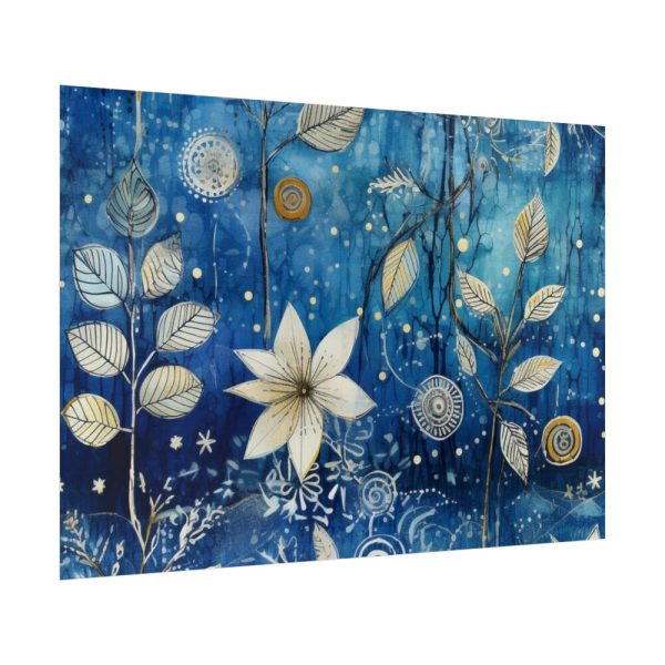 Blue Floral Seamless Pattern Poster