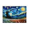92409-675.jpg Swirling Night Sky Above Vibrant Field of Flowers Poster