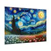 92409-677.jpg Swirling Night Sky Above Vibrant Field of Flowers Poster