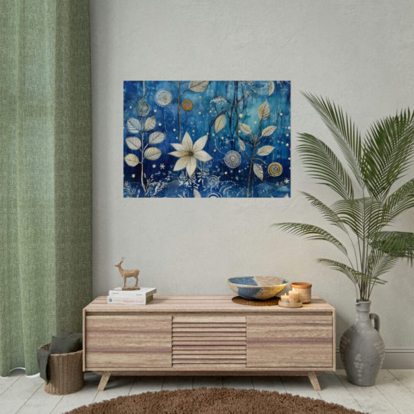 Blue Floral Seamless Pattern Poster