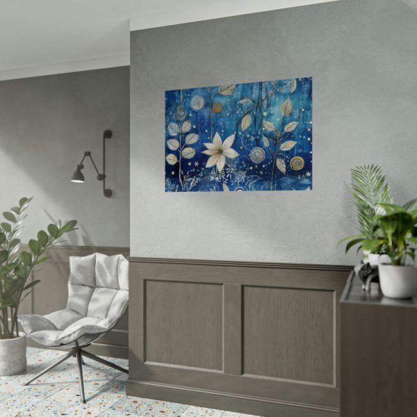 Blue Floral Seamless Pattern Poster