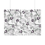 Grey Floral Pattern Poster - Image 7