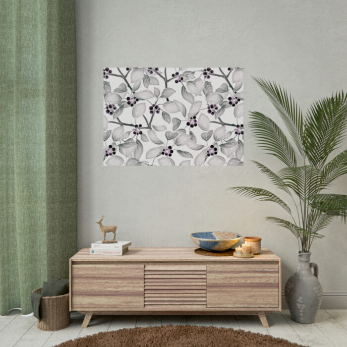 Grey Floral Pattern Poster - Image 9