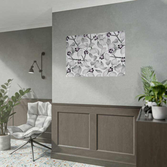 Grey Floral Pattern Poster - Image 10