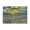 92409-81.jpg Convey of Birds are Flying Duing Sunset Poster