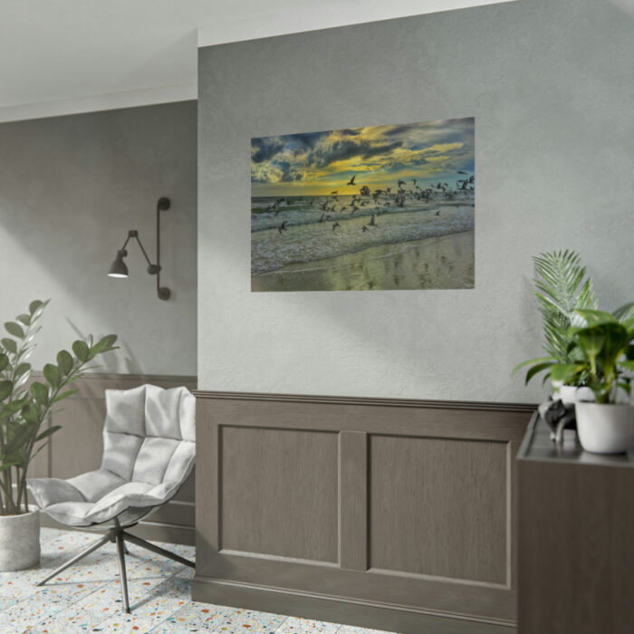 Convey of Birds are Flying Duing Sunset Poster - Image 10