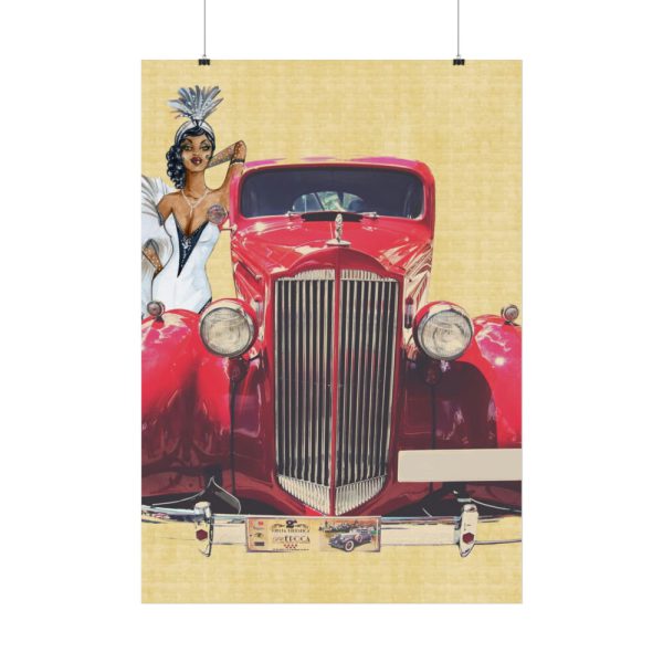 92410-121.jpg Car And Woman Vintage Poster