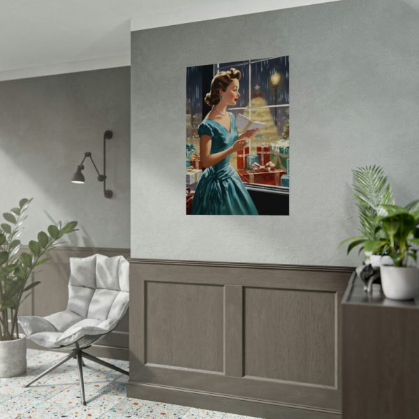 92410-174.jpg Retro 1950s Lady Christmas Poster
