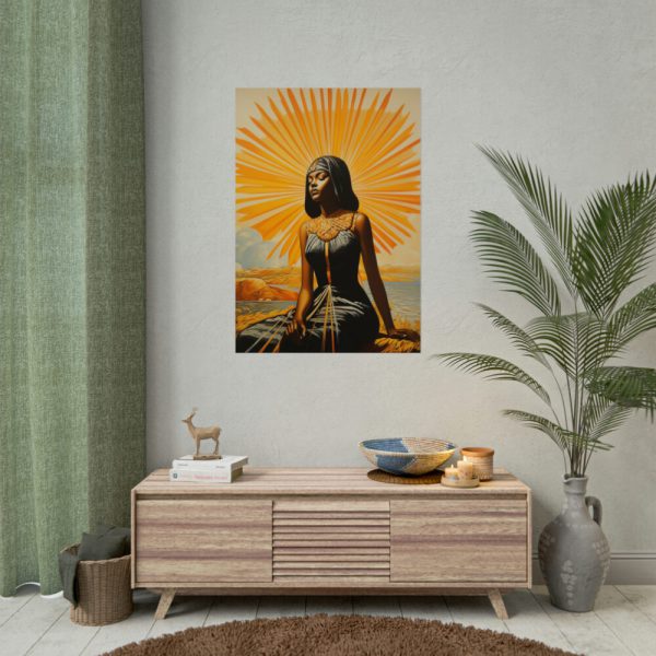 Woman Adoring The Sun Travel Poster