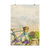 Bicycle With Violet Plot Flowers Poster